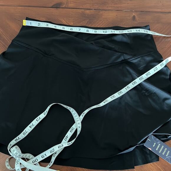 Black Swimskirt Hey Girl Woman Size 2X Cross V Front - Picture 8 of 10